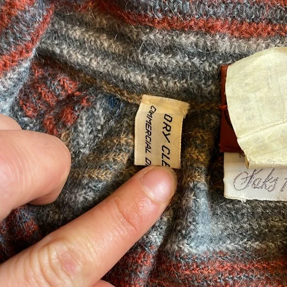 VTG Missoni 70s 80s wool stripe collared maxi dress 42 medium POCKETS - Picture 14 of 16